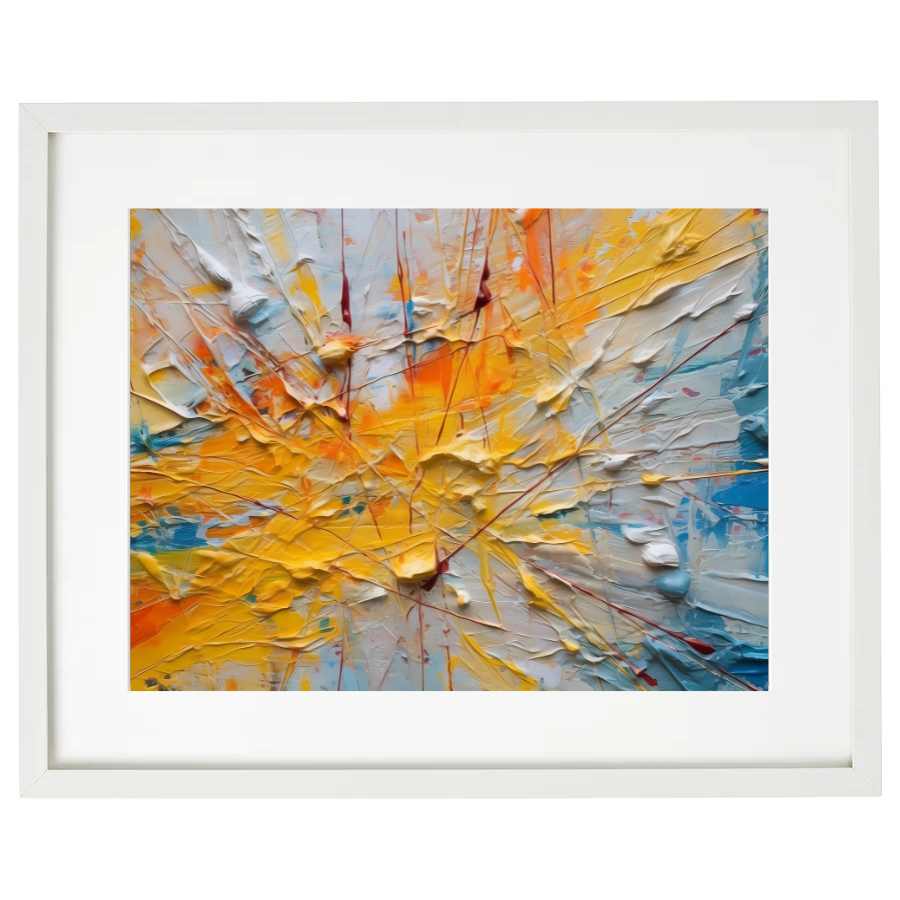 Yellow Splash - Framed art print – monsunami - original art prints